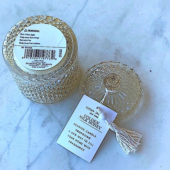 SUSAN JACOBS NEW YORK CANDLE GOLDEN MILK HONEY NEW 1 WICK HONEY CRYSTAL 6.3oz - Picture 4 of 4